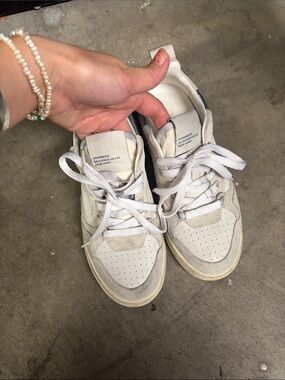 Steve Madden White and Light Gray Low-Top Sneakers
